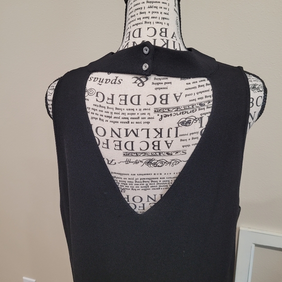 Milly Womens Size Lg. LBD Little Black Dress. Deep Front and Back V. - Picture 6 of 10